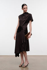 DAVINA SILK DRESS | EARTH