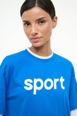 JUNIOR LONG SLEEVE TEE | VARSITY BLUE WHITE