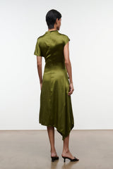 DAVINA SILK DRESS | PEAR
