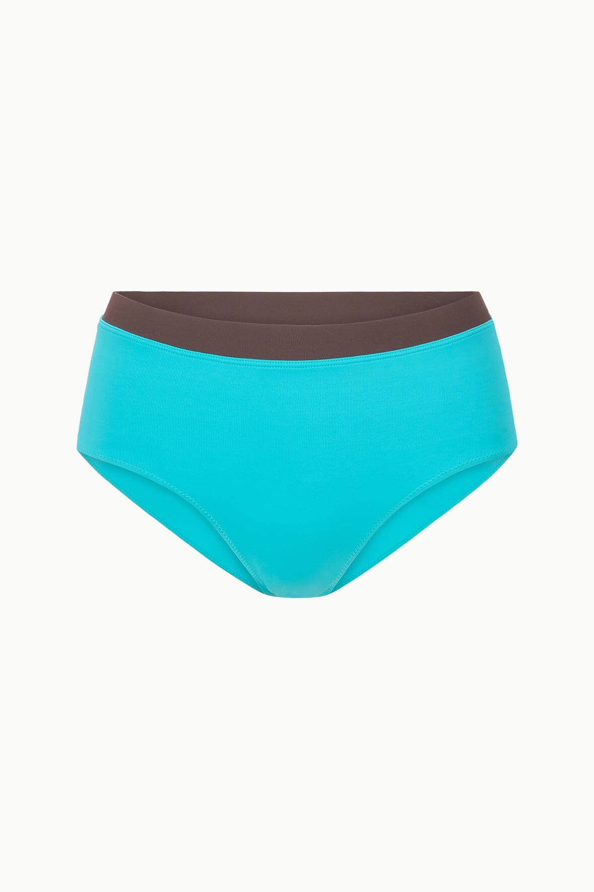 DEVON HIGH RISE BIKINI BOTTOM | TEAL DARK CHOCOLATE